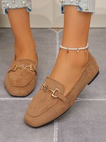 Women's Horsebit Loafers 2-In-1 Flat Slip-On Shoes - Camel - View 4