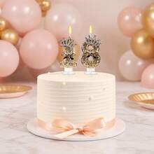 Gold Glitter Number Birthday Candles 0-9, Shiny Number Cake Toppers With Rhinestone Crown And Metal Bow, Elegant Birthday Cake Decoration, Luxury Party Table Decor And Celebration Supplies - View 9
