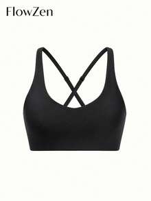 Women's Spring/Summer Open Back Sports Bra, Quick-Dry Breathable Slimming Bust Shaping, Suitable For Yoga, Fitness, Running - Black - View 6