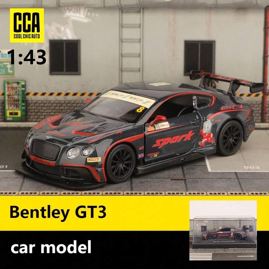 CCA COOL CHIC AUTO Model Mobil Simulasi Paduan Logam CCA1:43 Bentley GT3 (Model Boao) - Grey - View 1