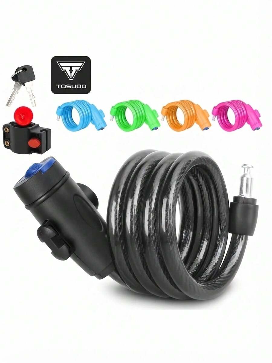 TOSUOD Mountain Bike Lock Chain, Bicycle Combination Lock, Portable Bicycle Anti-Theft Lock Chain Accessory, Zinc Alloy Material, Total Length 39.37 Inches, Suitable For Bicycles And Doors, Not Suitable For Motorcycles - Multicolor - View 1