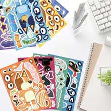 1set/8pcs Bluey Stickers Large Size Stickers Girls And Children's Stickers Waterproof Hand Account Student Stickers, Perfect Decorative Stickers, Puzzle Stickers For Boys And Girls - Multicolor - View 10