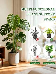1/7/16/32pcs Bamboo Plant Support Stakes Set With Hook And Loop Ties And Clips, Stackable Tall Poles For Climbing Plant Stem Support, Plant Accessories Gardening Supplies Indoor Plant Rack - A - View 2