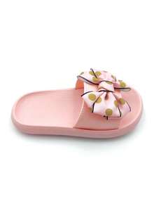 1 Pair Girls Bowknot Decorated Flat Slippers, Lightweight Comfortable Fashion Slippers, Suitable For Indoor And Outdoor Wear - Baby Pink - View 6
