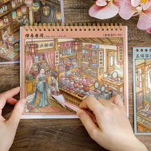 Yuezhen Cultural Creative Tang Dynasty Hundred Trades Record Landscape Stickers Scrapbook Material Collage - Tang Market Hundred Industries Record - Upgraded Craftsmanship for Precise Positioning - View 3