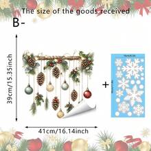 1/3pcs Christmas Hanging Tree Branch Decorative Window Sticker, Double-Sided Visible PVC Electrostatic Adsorption Glass Sticker, Suitable For Refrigerators, Cabinets, Living Rooms, Bedrooms, And Home Decoration. - Multicolor - View 12