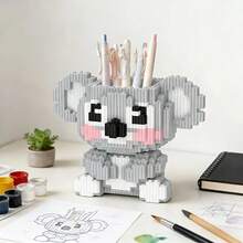 Koala Pen Holder Building Block Assembly Kit, Cool DIY Handmade Construction Stacking Toy, Home Decor Ornament, Valentine's Day, Birthday, Easter, Holiday Gift - Multicolor - View 12