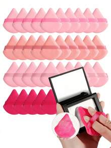 100/20/10/5 Triangular Powder Puff Applicators, A One-Time Powder Compact Set, Soft Triangular Facial Makeup Tools, Suitable For Applying Powder And Foundation Creams, Beauty Tools - Multicolor - View 1