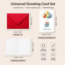 10 Cards And 10 Envelopes Invitation Set, Perfect For Celebrating Milestone Birthdays. These Congratulatory Invitations Are Ideal For Friends, Classmates, Parties And Graduation Celebrations - A - View 5