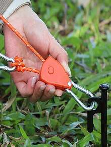 3PCS.6PCS. Outdoor Camping Tent Accessories Kit Adjustable Guy Rope + Ground Stakes + Hooks + Pulley Tensioner - Multicolor - View 5