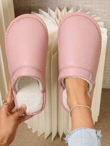 Sandal Wanita Pink Lucu Berbulu Lembut Nyaman Hangat Datar 2026 - Berwarna merah muda - View 1