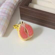 1pc Realistic 3D Peeled Pomelo Keychain, Fun Miniature Food Fruit Pendant, Creative Backpack Accessory Gift, Half-Cut Small Pomelo Fruit Store Resin Mini Accessory, Miniature Scene Decoration DIY Keychain (Random Style And Color) - Multi-color - View 6