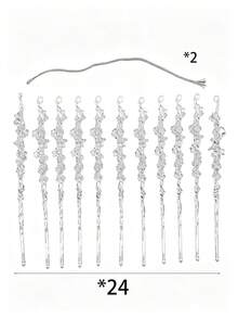 Clear Acrylic Icicle Hanging Decor, Transparent Twisted Pendant, Artificial Ice Drip For Christmas Tree Decoration, Winter Wonderland Party Gift, Fireplace Wreath Decoration, Holiday Home Window Decor - A - View 13