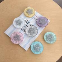 1pc Fresh Style Glitter Star Adhesive Desktop Phone Stand, Phone Support Holder, Phone Decoration Gift - Multicolor - View 2