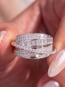 1pc 925 Sterling Silver Ring, Versatile For Daily Outfit, Party Accessory, High-Quality Women's Ring, Exquisite Jewelry Gift - Silver - View 2