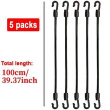 5PCS 100cm Length Heavy-Duty Bungee Cords With Hooks, Adjustable Elastic Tie Down Straps, Durable Tension Bands For Luggage, Cargo, Car, Travel & Home Use - View 4