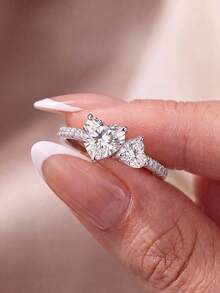 1pc Sun & Moon Glowing Ring, Multiple Sizes Available, Suitable For Women, Ideal Date Gift Or Exquisite Jewelry - Silver - View 2