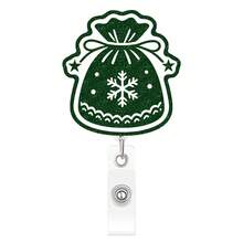 1pc Glitter Christmas Retractable Badge Reel Doctor Nurse Staff ID Holder - Multicolor - View 2