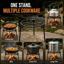1pc Portable Camping Tripod, Cast Iron Material, Adjustable Legs - Sturdy Metal Structure, Foldable Bracket And Dutch Oven Support, Suitable For Outdoor, Cooking, Outdoor Grill Rack, Camping Equipment, Applicable For BBQ, Heating, Bonfire Gathering And Yard, Backyard Or Garden Scenes - Regular - View 6