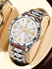 1/3/6pcs Business Dual Time Display Men's Watch Set, Premium Versatile Daily Wear, Best Gift Choice For Father, Boyfriend - Multicolor - View 8
