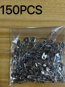 10/150pcs Multi-Size Metal Safety Pins, 5 Sizes (Including 19mm, 27mm). Durable And Easy To Use. Suitable For Clothing Repair, Crafts, Document Organization, Decoration, Brooches, Badges And Keychains. Perfect For Daily Use, Valentine's Day And Weddings - Multi-color - View 12