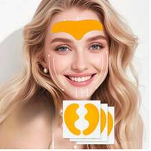 Forehead And Face Combination Set, Forehead Patch, Face Lifting Patch, Smile Patch, Facial Beauty Tool - Yellow - View 1