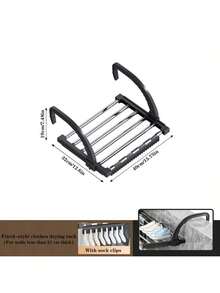 1pc Indoor Outdoor Multi-Functional Drying Rack Clothes Hanger Shoe Rack Window Sill Drying Stand Stainless Steel Window Sill Hanging Rack Load Capacity 20lbs - A - View 10