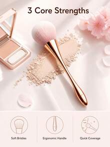 Portable Gold Mini Powder Brush Set, Including Foundation Brush, Concealer Brush, Blush Brush, Contour Brush, Bronzer Brush, Powder Brush,Giveaways - Gold - View 9