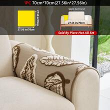 1PC Cream-Style Plush Velvet Sofa Cushion With Large Leaf Pattern – Autumn/Winter Fluffy Skin-Friendly Seat Pad, Non-Slip Pet-Friendly & Stain-Resistant, Sofa Decorative Protector Cover, Machine Washable - Multicolor - View 19