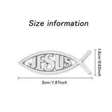Jesus Fish Sticker, 3D Car Sticker Jesus Christian Fish Symbol Badge, Faith Fish Sticker Religious Metal Badge Car Decoration Suitable For Truck Motorcycle Refrigerator - A - View 4
