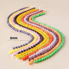 1PC Natural Crystal Colored Cat Eye Stone Beaded Choker Necklace, DIY Gravel Chip Pendant Necklace, Fashion Jewelry Accessory For Women - Cat's Eye Semi-finished Long Bead - View 7