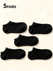 1/5/10 pares de calcetines de algodón para hombre, unicolor negro blanco gris, unisex, calcetines cortos casuales con suela de masaje, para casa, deportes, regalo de vacaciones - Multicolor - Ver 7