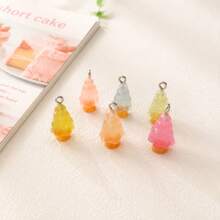 10/20pcs 3D Christmas Tree Resin Pendant Charms, Cartoon Christmas Decoration, Resin Material, Suitable For DIY Jewelry, Earrings And Keychains - Christmas Holiday Handmade Pendants - Luminous Christmas Tree Pendant - View 5