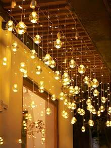 This Is A Single-Pack Of 108 LED String Lights With 8 Lighting Modes. It Features A Wishing Ball, Battery Power (No Plug Required), Wall Mounting, And Is Made Of Plastic. Suitable For Christmas, Valentine's Day, Family Gatherings, Bedrooms, Parties - Warm white light - View 1