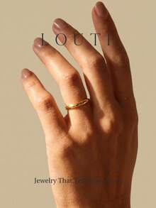 Newsoul 1pc Modern Women's Ring, Engagement Wedding Party Daily Wear Anniversary Jewelry Gift - Gold - View 3
