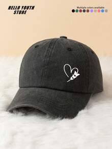 1pc Heart Butterfly Pattern Baseball Cap, Lightweight Adjustable Head Circumference Hard Top Baseball Cap, Unisex Baseball Cap, Suitable For All Seasons, Daily Wear And Life Styling, Halloween Hat Gift - A - View 20