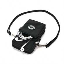 1pc Women Nylon Crossbody Phone Bag, Multi Zipper Pockets Mini Cell Phone Purse, Adjustable Strap Lightweight Shoulder Wallet For Travel Daily - Multicolor - View 9