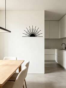 1PC Hollow Line Metal Rising Sun Wall Decor Minimalist Style Half Sunrise Celestial Theme Perfect For Easter, Christmas, Thanksgiving; Housewarming Party, New Home Ceremony, Family Gathering; Balcony, Living Room, Homestay, Apartment; Spring, Summer - 2049 - View 6