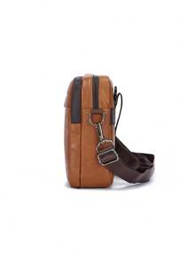 Retro PU Men's Small Crossbody Bag, Lightweight, Simple, Not Bulky, Daily Commuting, Mobile Phone, ID, Shoulder Bag - Brown - View 4