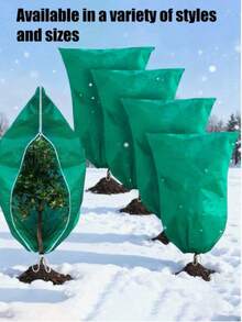 1 White/Green Plastic Plant Cover,Thickened Version With Zipper And Drawstring - Frost Protection Bags For Fruit Trees, - Reusable Winter Plant Covers, Winter Plant Care | Drawstring Sealing Covers | Wind And Rainproof Covers, Plant Protection Covers - Multiple Styles - View 1