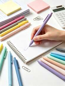 Bộ 12 bút mực trung tính, bút bấm, viết mượt, màu pastel nhẹ nhàng, văn phòng phẩm, sổ tay, đồ dùng học tập, quà tặng, thiết kế đẹp - Bộ - Xem 4