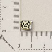 1PC Gold & Silver Tone Italian Modular Bracelet Links, "Pretty/Cute" Letter & Flower Enamel Charms, Pastel Color Cute Style DIY Jewelry Supplies - Korean Style Lettering - View 17