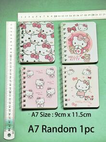 SANRIO 4pcs A5/A7 Cute Kitty Spiral Notebooks, 50 Pages School/Office/Student Use, Cartoon Stationery Memo Pads, Learning & Office Supplies - View 11