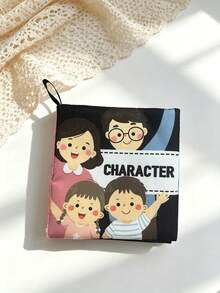1pc Unisex Baby Cloth Book, Built-In Cartoon Pattern Ring Paper, Suitable For Infant Cognition, Tear-Resistant, Newborn Gift - Multicolor - View 8