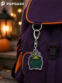 1/6Pcs Halloween Pumpkin Bat Ghost Acrylic Keychain Set, Spider Candy Bag Pendant, Backpack Key Ring Decoration, Party Gift - Multicolor - View 2