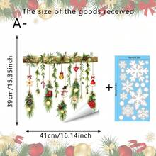 1/3pcs Christmas Hanging Tree Branch Decorative Window Sticker, Double-Sided Visible PVC Electrostatic Adsorption Glass Sticker, Suitable For Refrigerators, Cabinets, Living Rooms, Bedrooms, And Home Decoration. - Multicolor - View 10