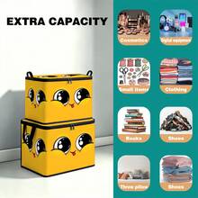1pc Large Foldable Zipper Storage Box Organizer. Multiple Styles With Premium Element Prints, Perfect For Travel, Packing, Clothing, Pants And Bedding, Ideal Solution For Moving Storage - Multi-color - View 11