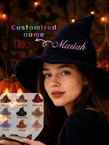 Halloween Witch Hat, Foldable Wizard Hat, Suitable For Halloween, Cosplay, Party And Daily Autumn Wear. A Halloween Trick-Or-Treat Hat - Multicolor - View 5