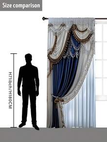 2pcs New Winter Decorative Pendant Christmas Ball Pattern Printed Rod Pocket Curtains, Modern Minimalist Fashion Digital Print Window Drapery Semi-Blackout Rod Pocket Curtains, Daily Use, All Seasons - Multicolor - View 10