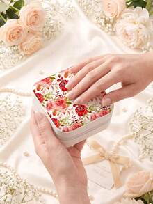 Women's Flower Jewelry Box White-Travel Jewelry Case-Jewelry Box Organizer-Jewelry Box Earrings-Jewelry Box Necklace-Jewelry Box Organizer Storage - Vintage Floral Jewelry Box - View 3